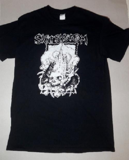 New Skitsystem Hardcore Punk Crust Band Black T-shirt Hand Pulled Silkscreen Print