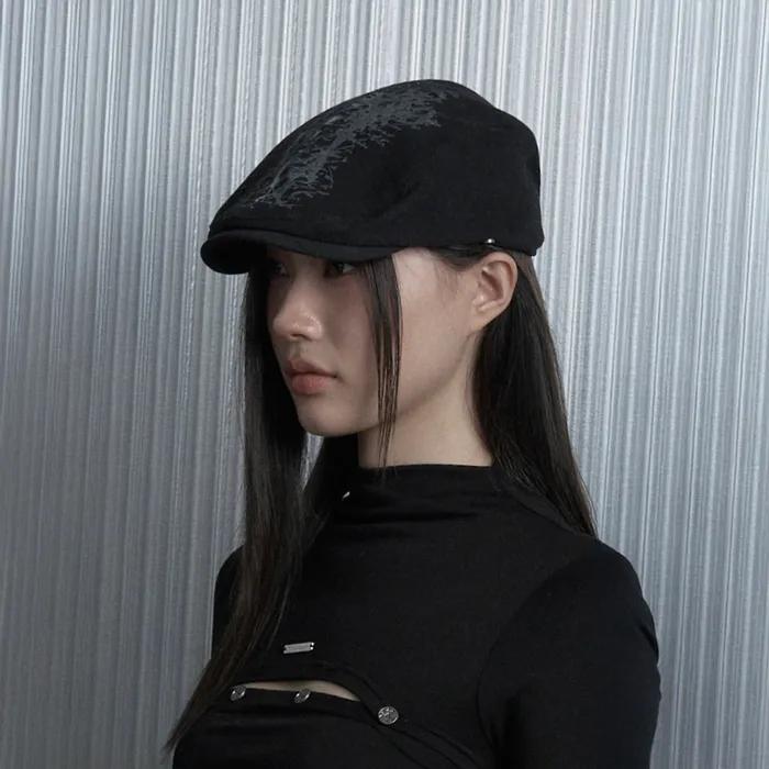 Cross Printing Classic Hunting Cap (Black)