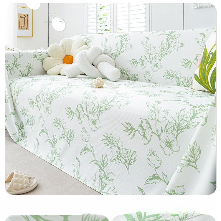 

Летний прохладный дышащий чехол для дивана с цветочным узором, чехол для дивана, пылезащитный чехол для гостиной, цельный чехол для дивана, ткань 200*130cm