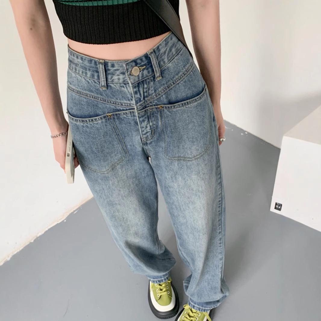 

Women s 2025 Retro Wide-Leg Floor-Length Jeans - Summer Slimming Small Size M