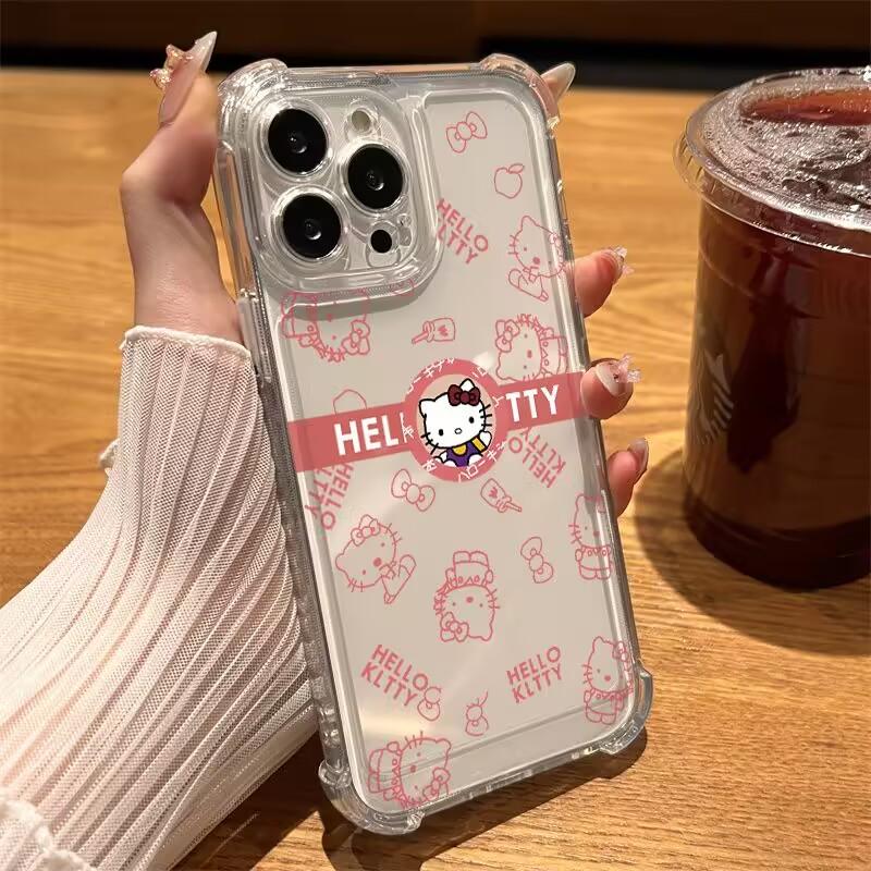 Sweet Hello Kitty Trasnaprent Casing For Huawei Honor 600 400 Lite 5G 400 Pro X9B X6C X7D X8D X6D X5C 5G Soft Shockproof Case