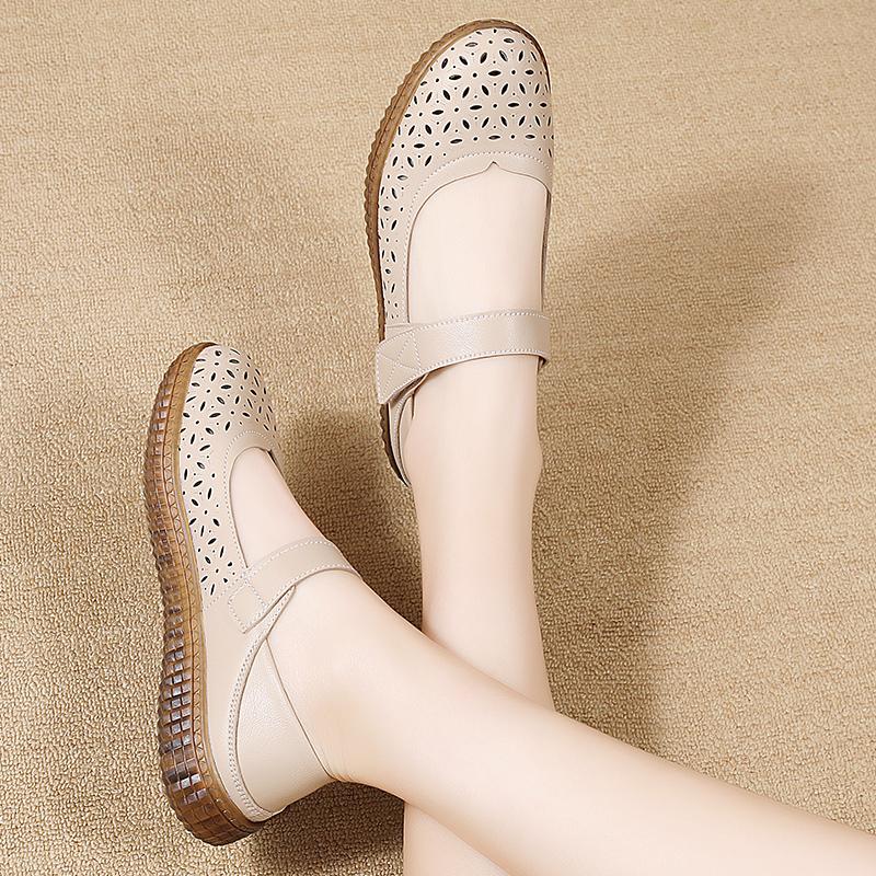 Summer Women's Sandals Mary Jane Beach Breathable Flat Shoes Closed Toe Casual Soft Sandals for Girl Plus Size