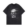 New loose trendy brand American retro high street short-sleeved heavy vintage washed old couple half-sleeved t-shirt