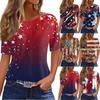 Women's Fashionable Casual Short Sleeve Print Round Neck Pullover Top