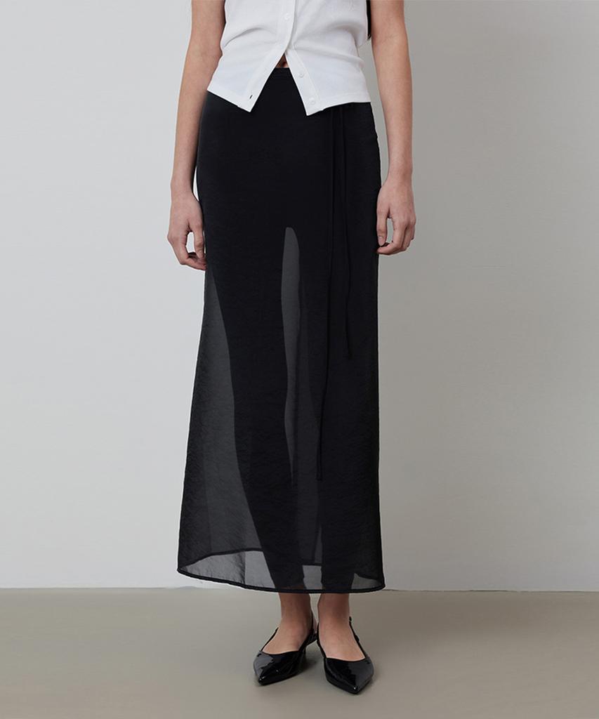 Kwinseulaebis See-Through Wrap Layered Skirt