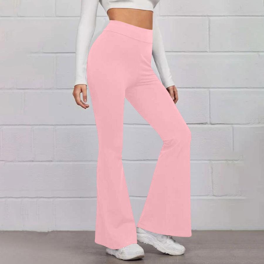 Women's Elastic Waist Solid Color Yoga Pants Athletic Running Casual Leggings