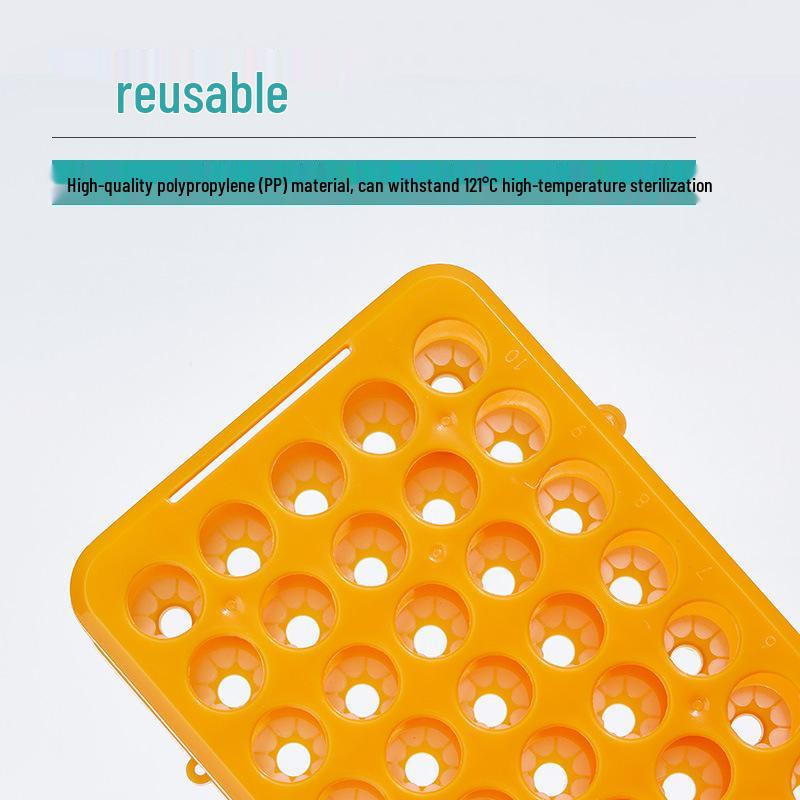 50-Hole Multifunctional Test Tube Rack: Acid, Alkali, and High-Temperature Resistant with Silicone Pad