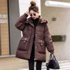 Mid-length Cotton Coat for Women, Waist Slimming Cotton Coat, Winter Thickened Cotton Coat