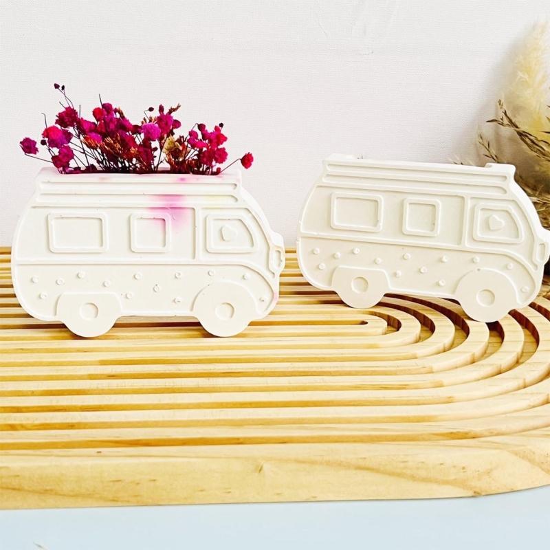 Bus Shape Flower Pots Molds Silicone Molds Plasters Molds Epoxy Resin Molds Castings Molds Succulents Plant Molds