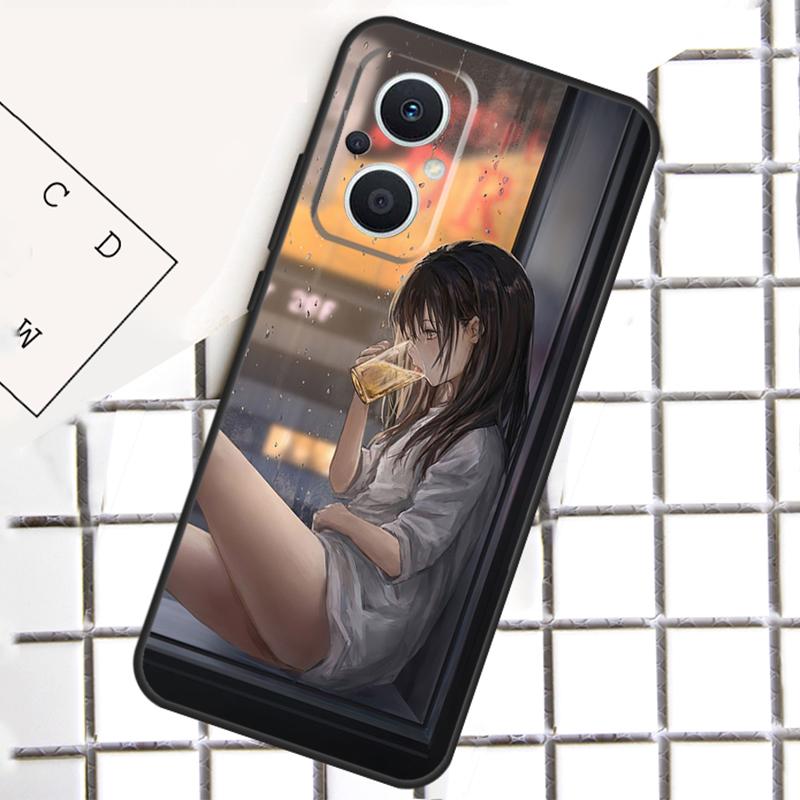 Sad Anime girl For OPPO Reno 8 7 Lite 8T 10 11 12 13 14 Pro 11F 12F 13F 14F OPPO Find X9 X8 X5 X6 Pro Case