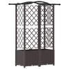 Raised Garden Bed with Trellis and Hanging Roof Brown 122 x 40 x 141 cm PP