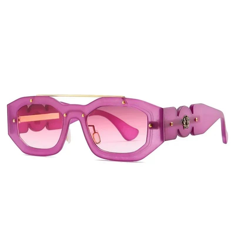 Fashion Punk Sunglasses Men Vintage Y2K Polygon Eyewear Women Luxury Designer Unique Sun Glasses