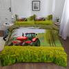 Kids Single Duvet Cover Set for Boys, Cartoon Car Tractor Excavator Bedding for Teenage Boy, Equipment Trucks Quilt Cover set