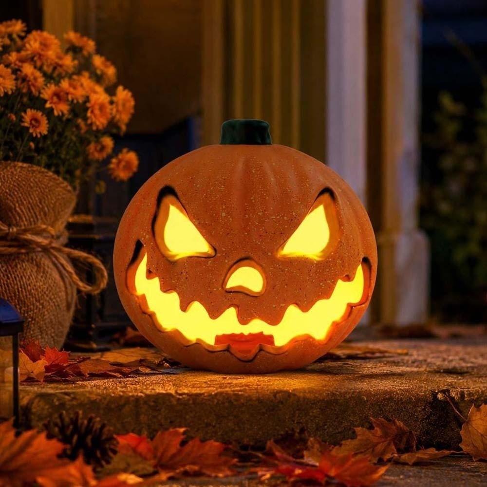 Warm Glowing Pumpkin Lantern Battery Powered LED Pumpkin Halloween Lamp Party Goers