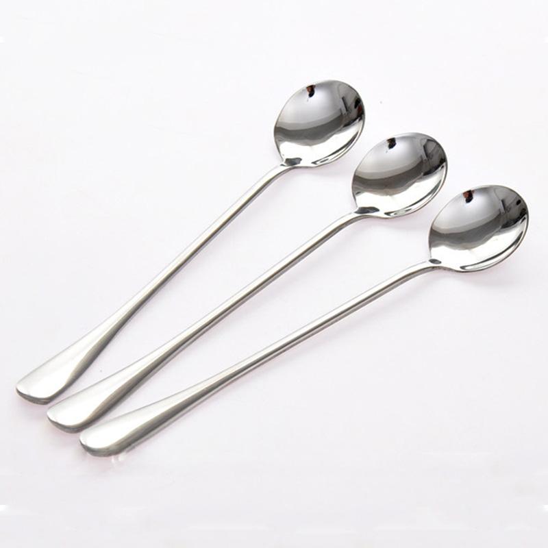 

1 шт. кофейная ложка из нержавеющей стали с длинной ручкой, суповая ложка, инструменты для мороженого, кухонные аксессуары 18.6x3.5cm