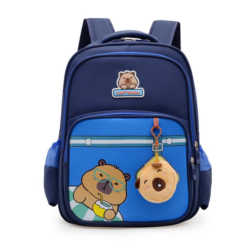 Childrens With Backpack Capybara Print Design And High Capacity For Daily School