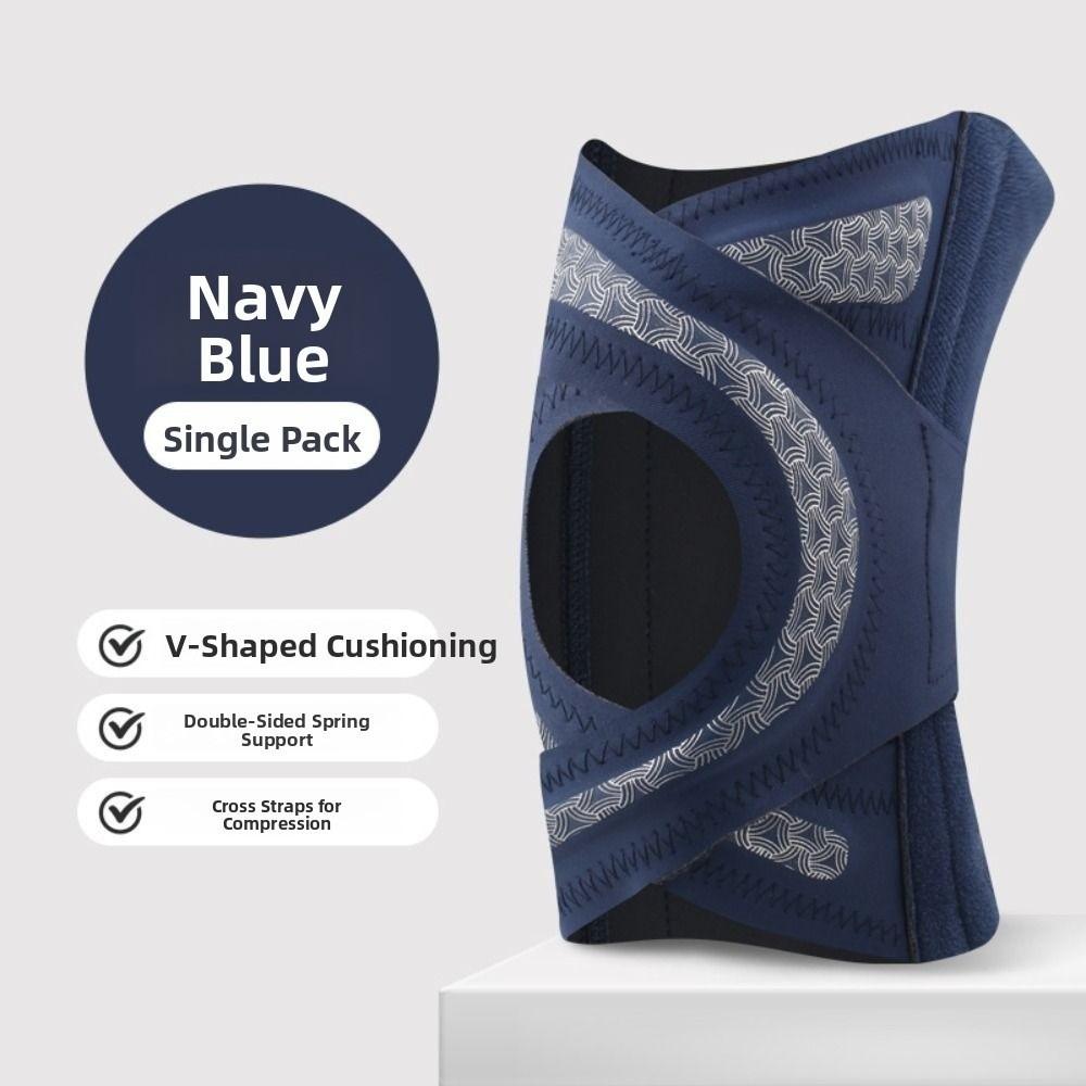 

Thin Design Knee Support Brace Cross Strap Fixed Patella Sleeve Sports Protection XL синий