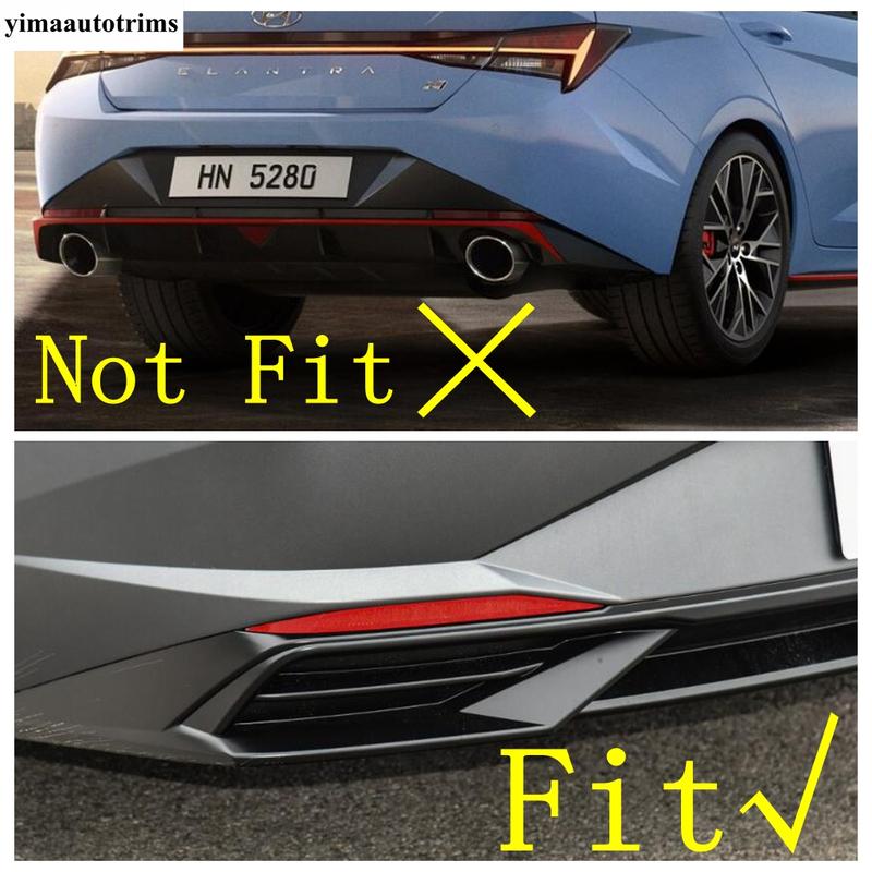 2PCS Chrome Rear Bumper Fog Light Lamp Decoration Cover Trim For Hyundai Elantra Avante CN7 - Car Accessories Exterior