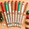 4Pcs Christmas Erasable Pens Santa Snowman Reindeer Patterns Gel Pens 0.5mm Refillable Writing Pens School Office Supplies