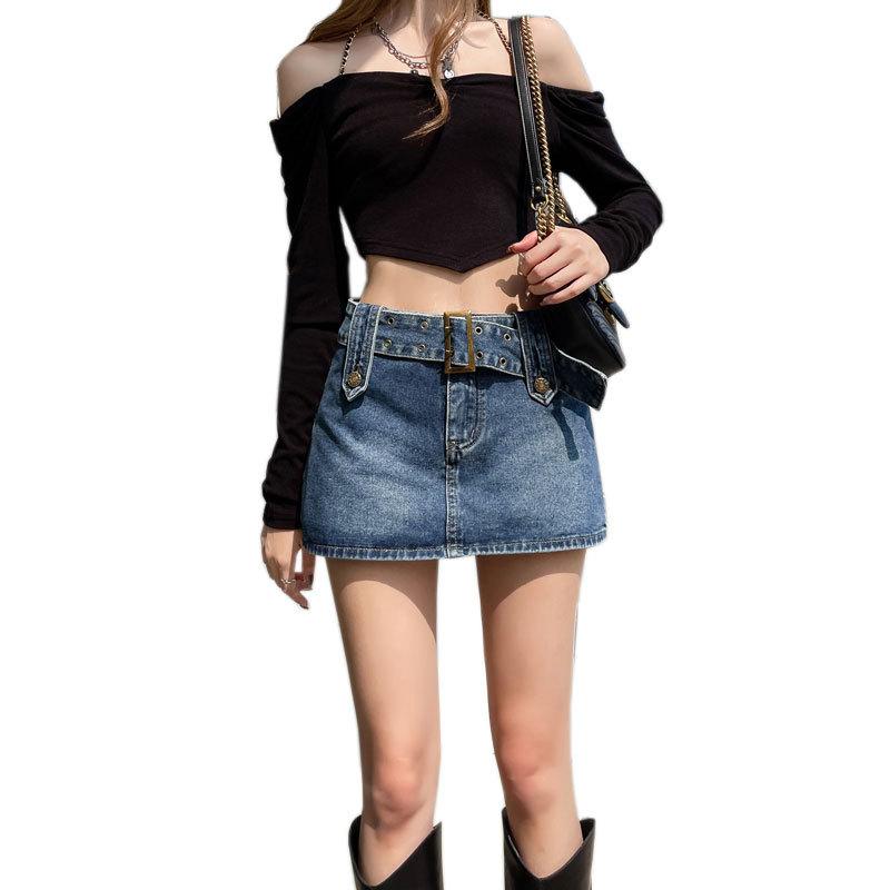 Classic Versatile Youthful Wearable and Durable Short Skirt Sexy Thin Package Hip A-line Bustier Retro Skirt Ladies Summer Fashion Denim Short Skirt