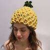 Warm Strawberry Pullover Cap Soft Skiing Hat Novelty Knitted Fruit Hat  Winter Head Accessory
