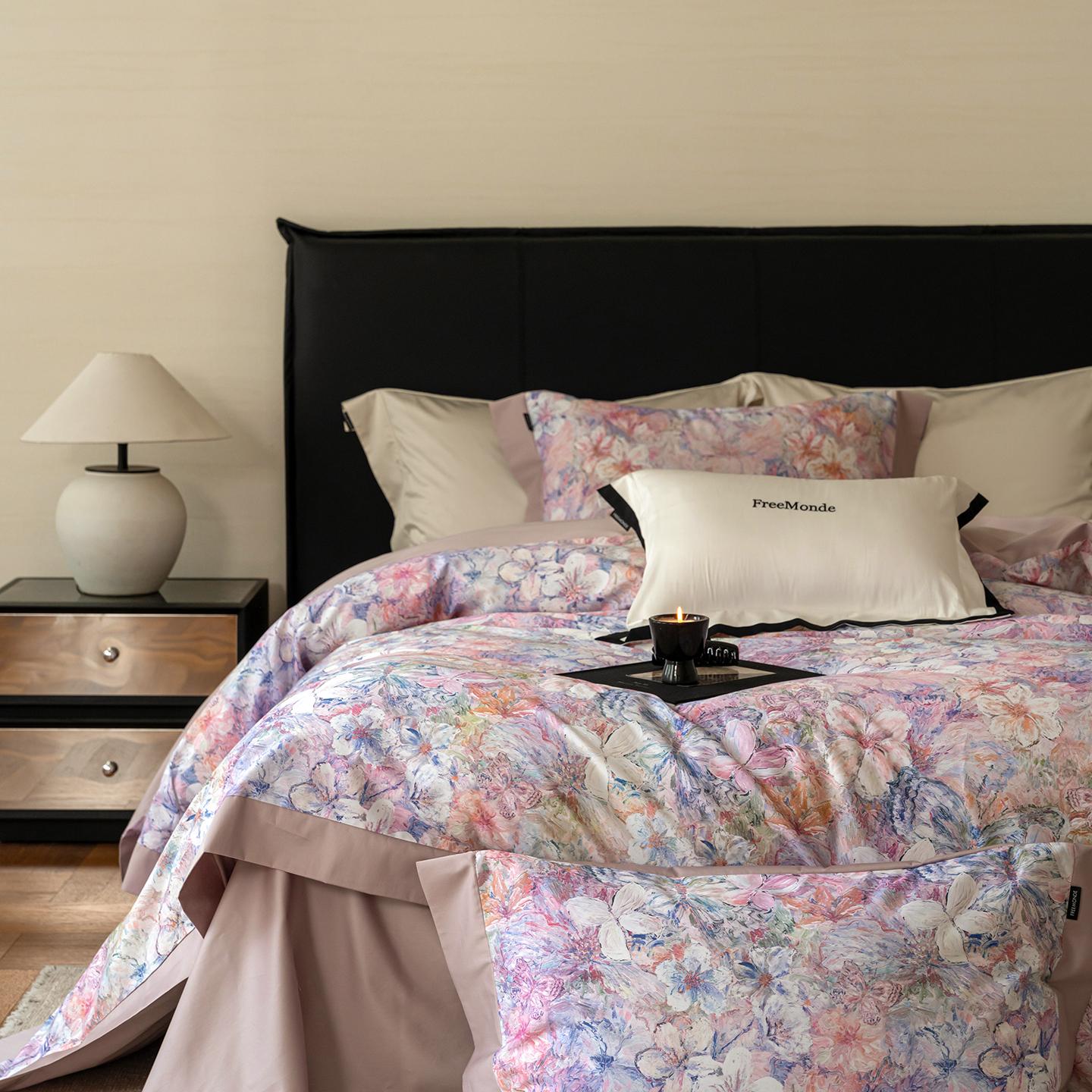 Svetanya 100S Egyptian Cotton Bedding Sets Print Bed Linens Pillowcase Sheet Duvet Cover Underwear Flat sheet Set&Queen
