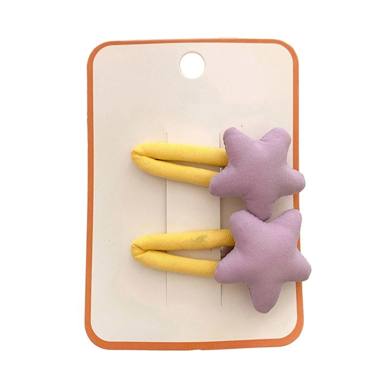 Star Snap Hair Clip Y2K Non-slip Colorful Hair Barrettes Metal Sponge Star Shaped Hairpins Cute Hair Clip for Teen