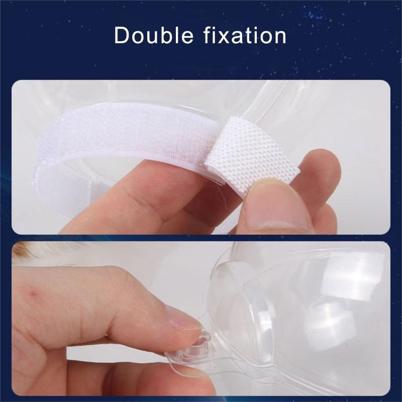 Adjustable Cats Muzzle Safety Helmet Transparent Plastic Headcover For Small Dog Cats Prevent Biting Licking Scratching