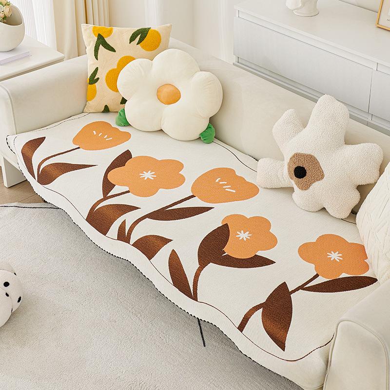Irregular Chenille Sofa Cushion Four Seasons Universal Non-Slip Cushion Special-Shaped High-Grade Gradient Color Lazy Style Cover Cloth