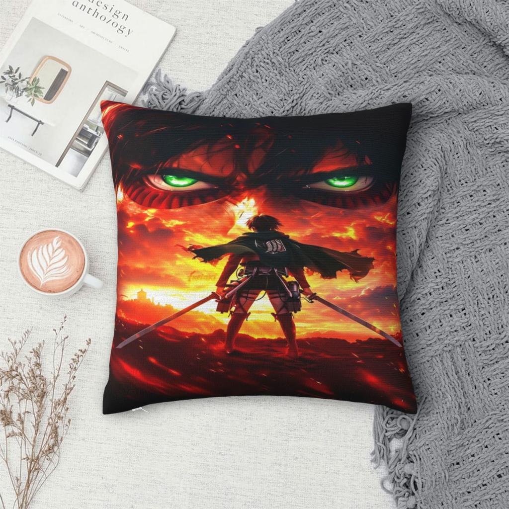 Home Decorations Attack On Titan Japan Manga Pillowcases Accessories Pillow Covers Square Multiple Sizes
