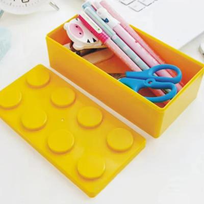1PC Building Blocks Stackable Storage Box Office Stationery Sundry Desktop Storage Box Cosmetic Storage Boxes