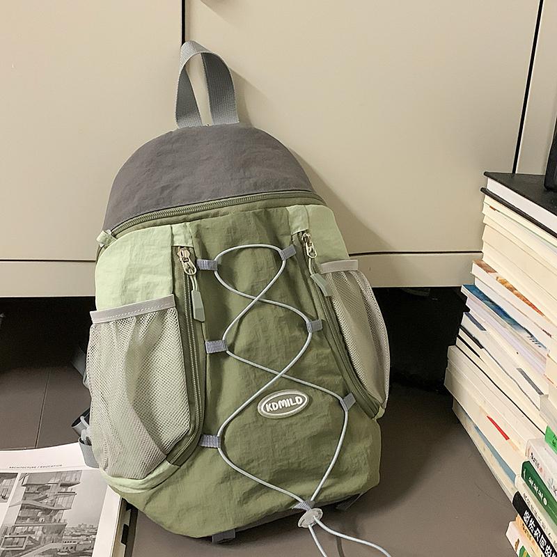 Contrast Color Stitching Backpack Couple's Lightweight Large Capacity Backpack Student Schoolbag