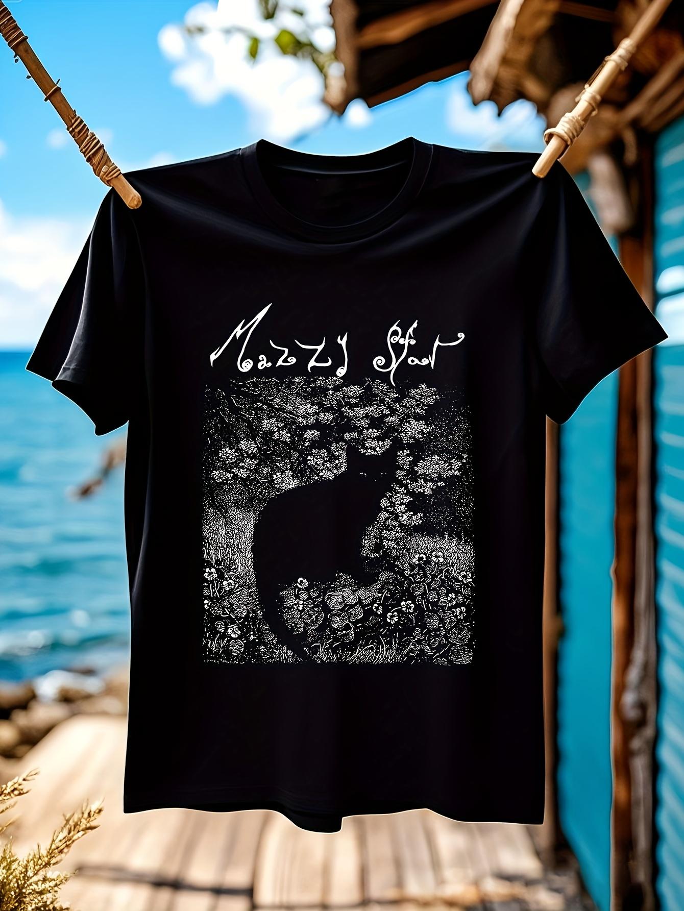 Mazzy Star Cat Vintage Tshirt Vintage Black Cotton Tshirt... S