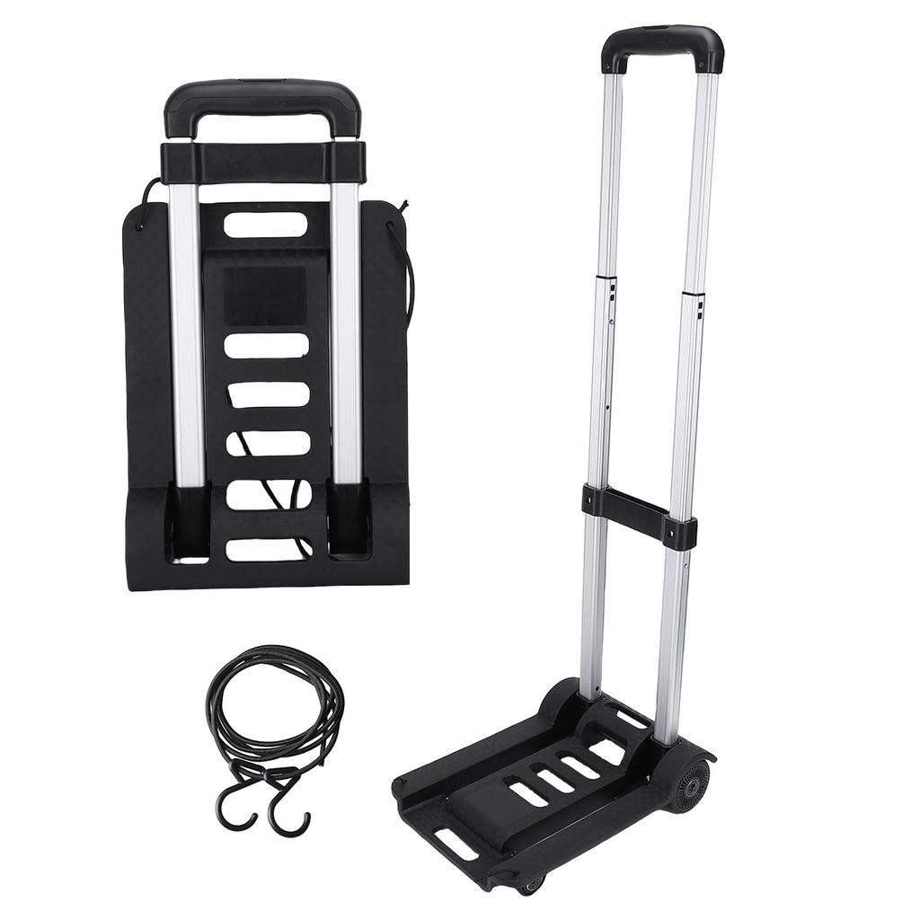 Folding Hand Truck 200lbs 4 Wheel Cart Collapsible Luggage Rolling Cart Enhanced Stability Easy Moving for Home Office