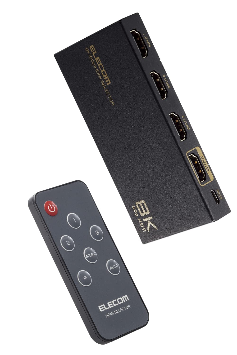 

Совместимость с коммутатором ELECOM HDMI, 3 входа, 1 выход, переключение 8K, 4K, черный, 8K60 Гц/4K120 Гц [совместимость с PS5/PS4/PS3/Switch/FireTVStick]