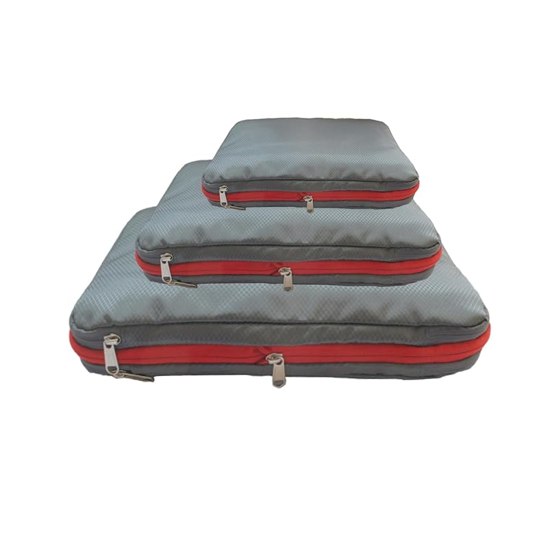 

[HJ Selection] travel pouch business trip compression pouch folding school trip bag 2 nights 3 days 2way compact men s ladies (gray, Set of 3 SML)