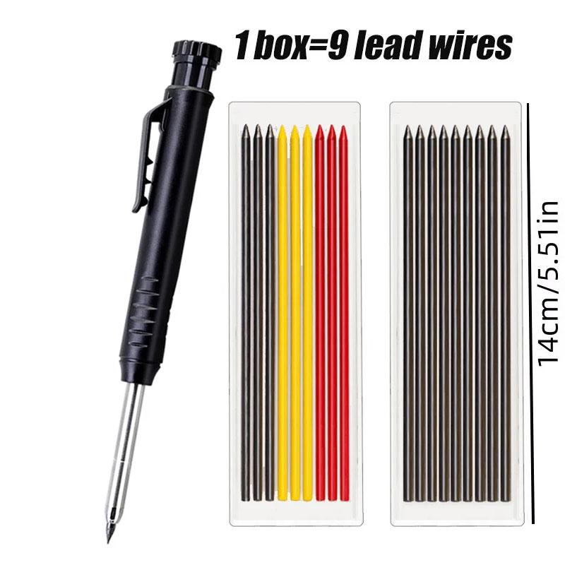 2.8mm Solid Carpenter Mechanical Pencil With Sharpener For Woodworking Construction Long Head Carpenter Pencil Stationery Tools