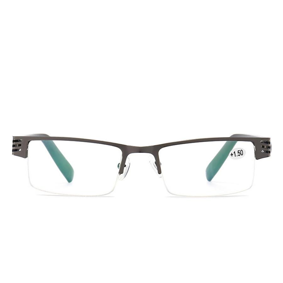 New Reading Glasses High End Business Covered Glasses Resin Read Eyeglasses Metal Half Frame Presbyopia Hyperopia Eyewear +1.0