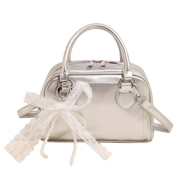 New Women's Bowling Bag One Shoulder Crossbody Bag Portable Toast Bag Fashion Large Capacity Pillow Bag