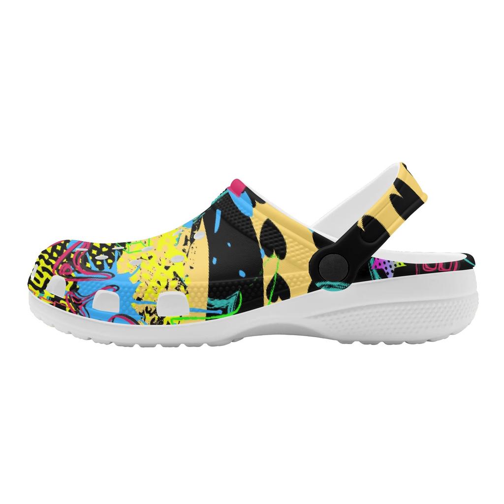 Breathable EVA Clogs Women Men Color Printed Lightweight Slip On Garden Shoes Beach Pool Home Bathroom Sandals Beach Pool Wear