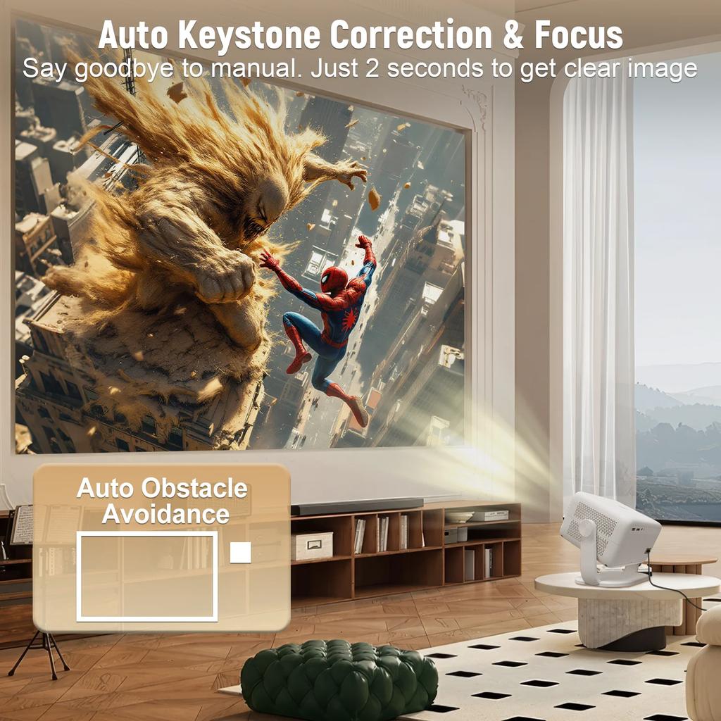 New TP350 Netflix Certification Projector 4K Android 13 Native Wifi6 BT5.2 1080P 650ANSI Portable Projector Auto Keystone Correction