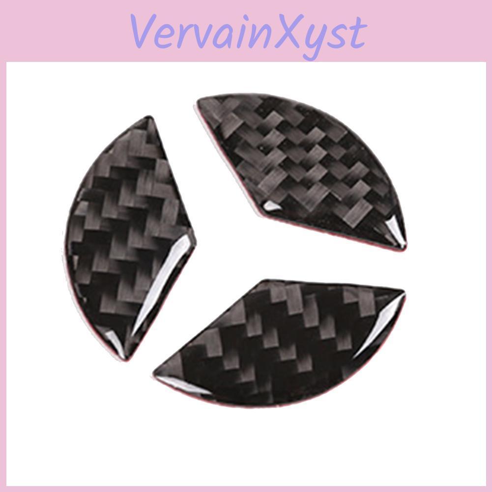 Car 3pcs Decoration Carbon Interior Fiber Car Steering Wheel Logo Stickers Decals Trim Auto Accessory Auto Parts