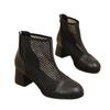 2026 Spring/Summer Women's Breathable Mesh Chunky Heel Ankle Boots - Comfortable & Fashionable Soft Sole Shoes