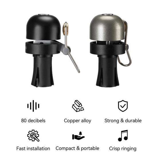 Bicycle Handlebar End Bell 80dB Crisp Loud Sound Lightweight Universal 22.2MM MTB Road Mountain Bicycle Grip Handle End Alarm Bell Bike Accessories