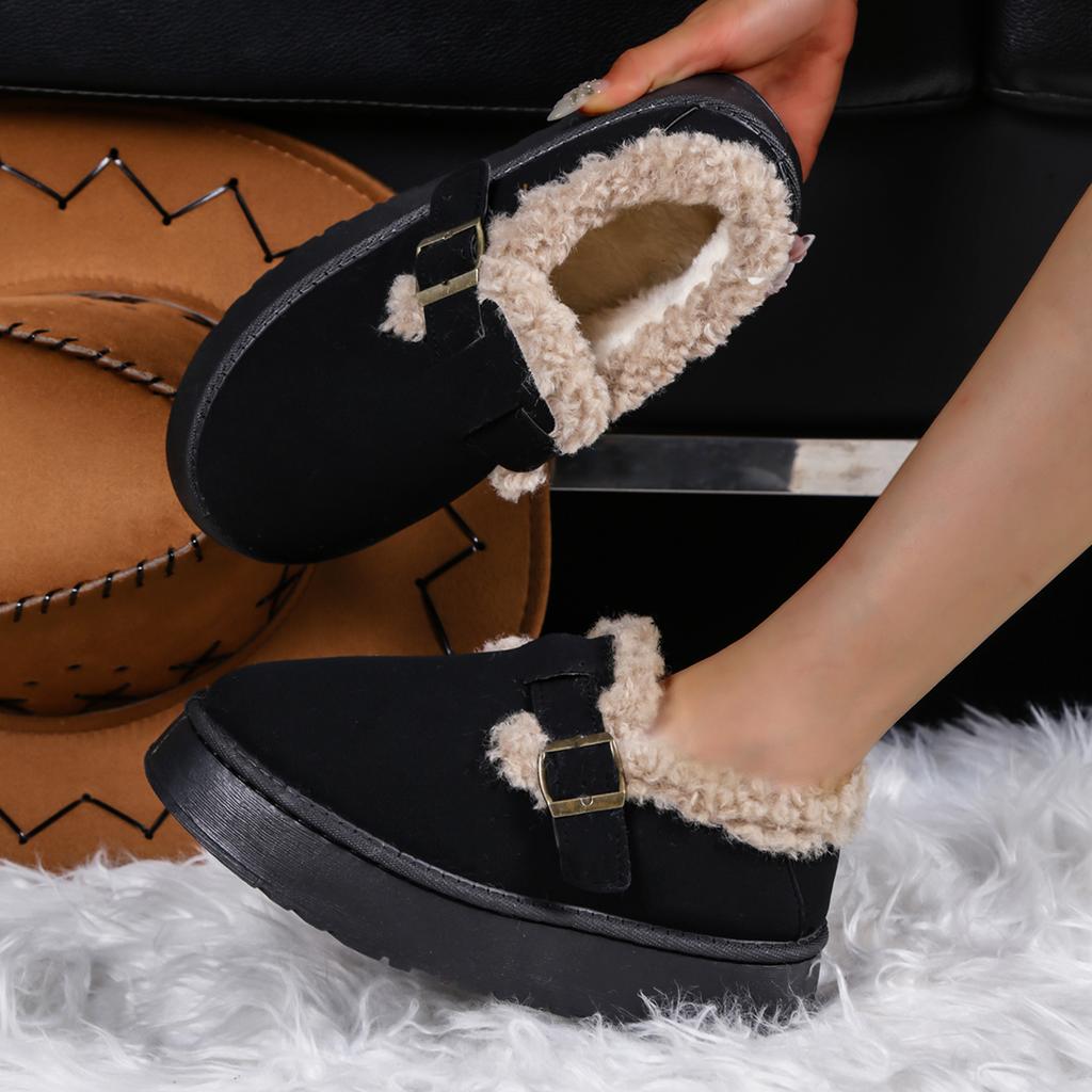 Women Ankle Boots   Comfortable Leisure Shoes Round Toe Platform Cotton Shoes Women Thick Bottom Plush Casual Snow Boots