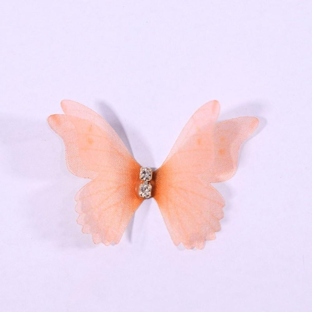 50Pcs Colorful Chiffon Butterfly Embroidered Patches Clothes Sewing Patch Bridal Hair Accessories