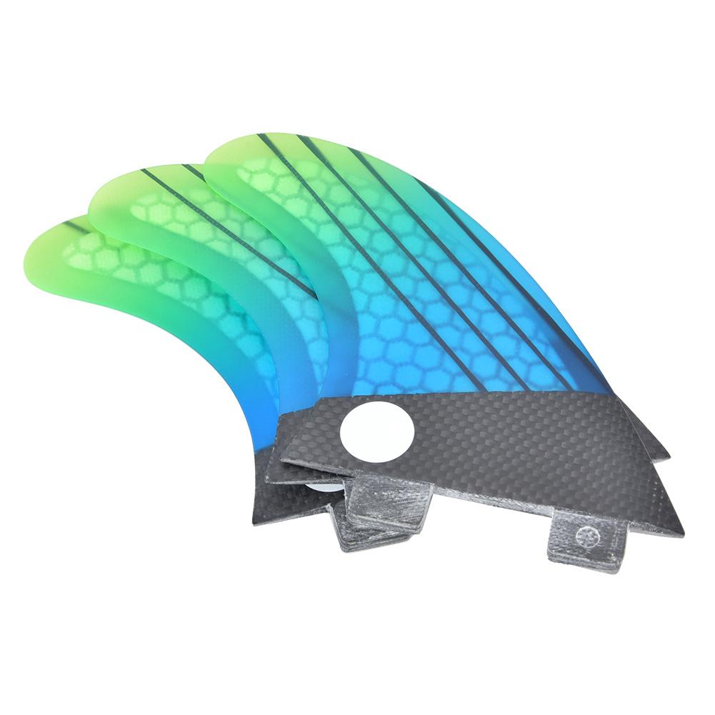 

Fiberglass FCS G5 Stylish Blue Green Gradient Surfboard Tail Fin Flexible Surfing Accessory
