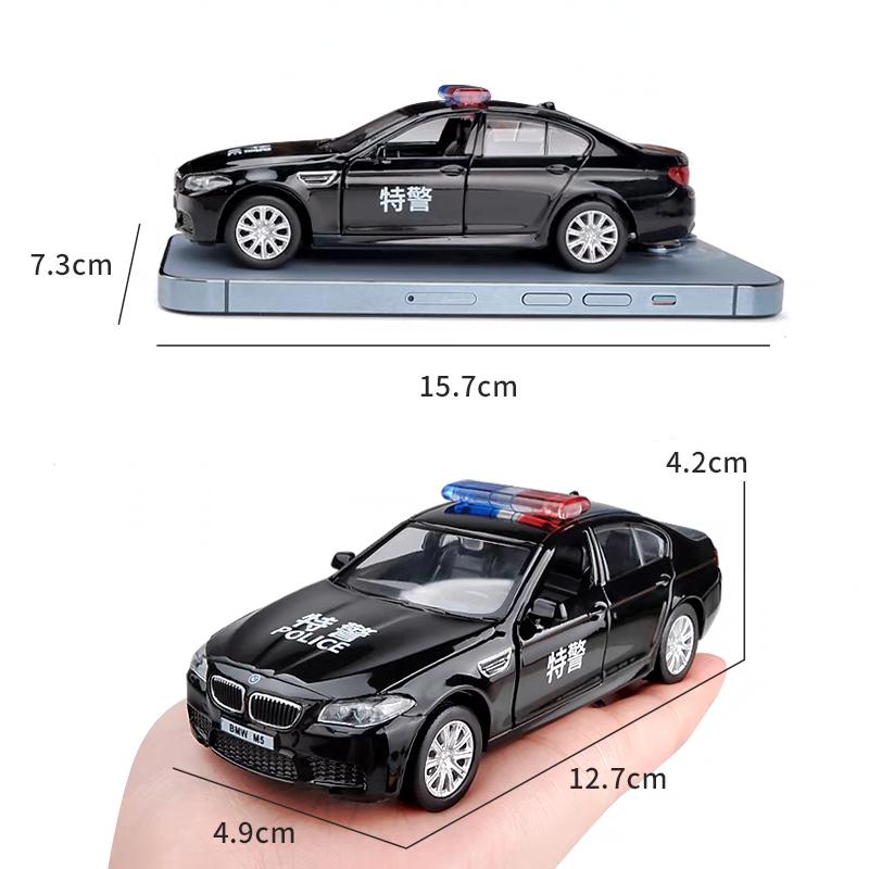 Chinese Police Car Series BMW M5 Ford Mustang VW T-ROC Jeep Wrangler Diecasts & Toy Vehicles 1:36 Alloy Model Pull Back Cars