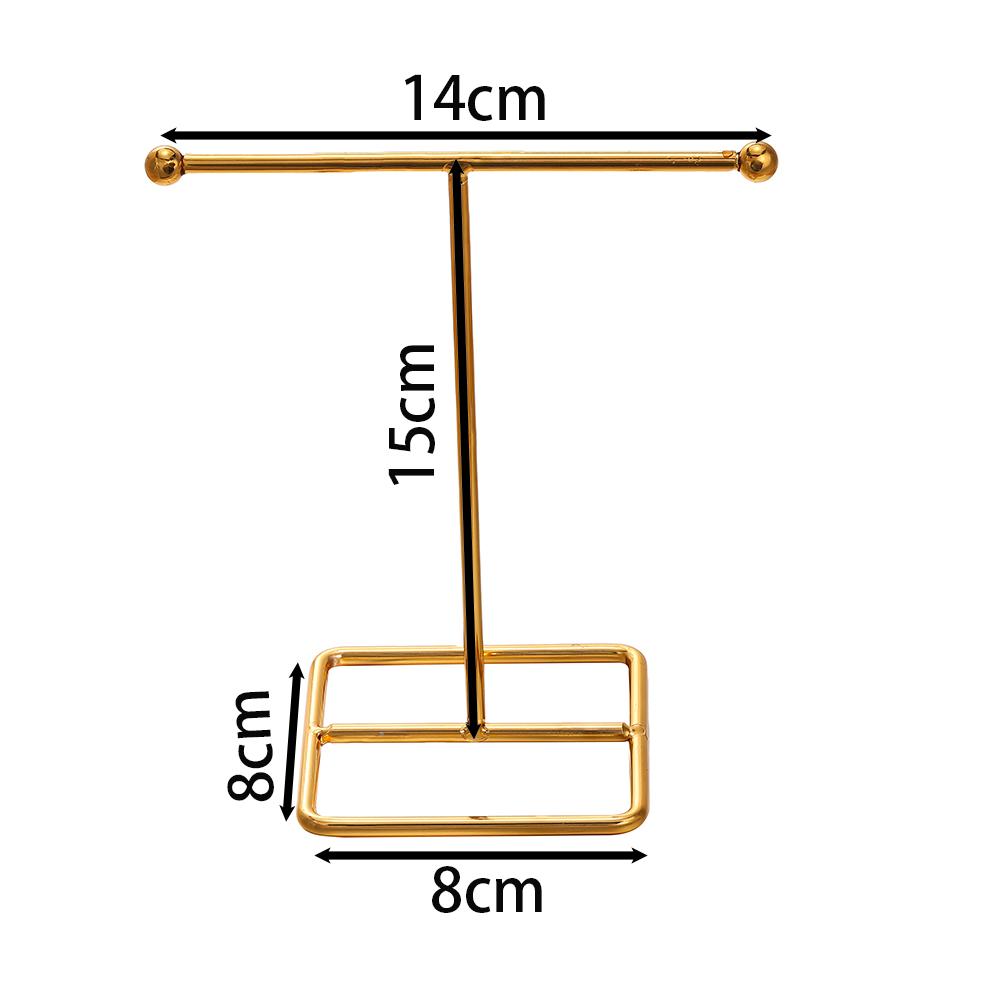 Metal Gold T-shaped Earrings Ring Necklace Watch Jewelry Shelf Jewelry Stand Counter Pendant Jewelry Organizer Display Stand