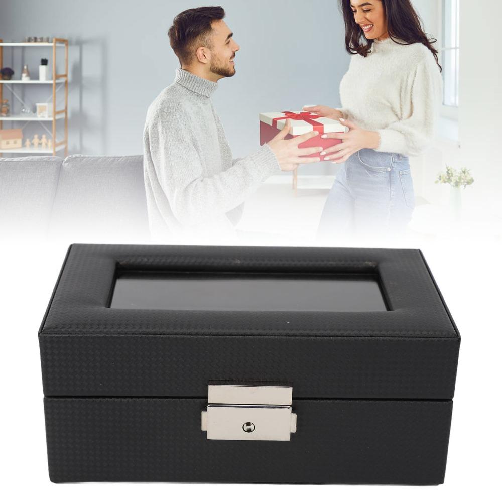 Black Watch Box Carbon Fiber Watch Display Elegant Watch Organizer  Jewelry Display